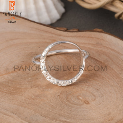 Round 925 Sterling Silver Karma Ring