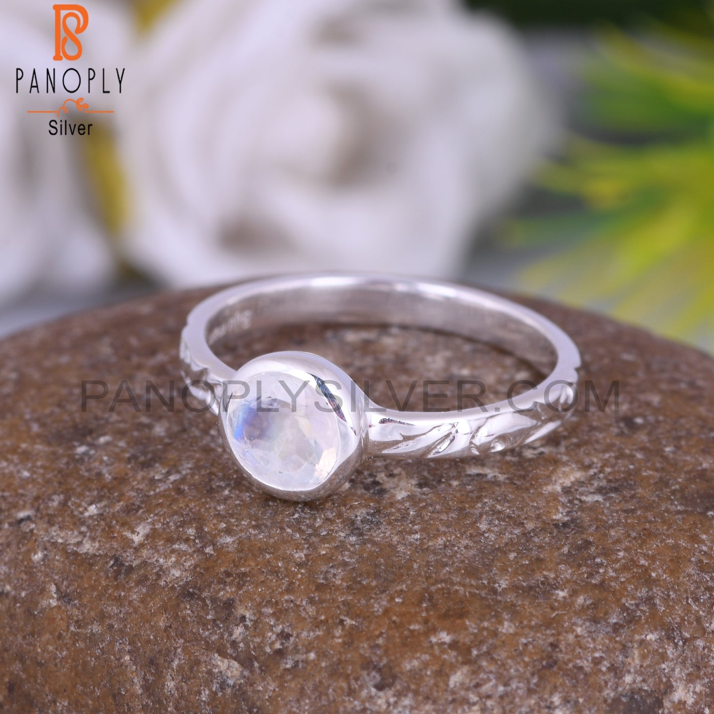 Rainbow Moonstone 925 Sterling Silver Ring For Women