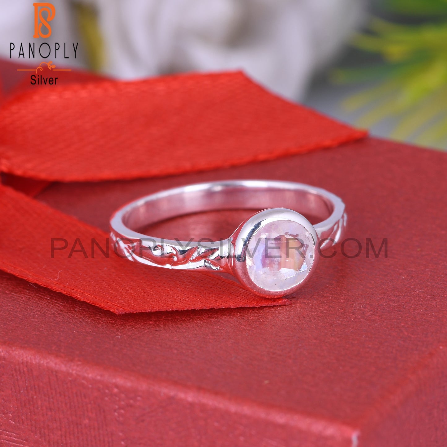 Rainbow Moonstone 925 Sterling Silver Ring For Women