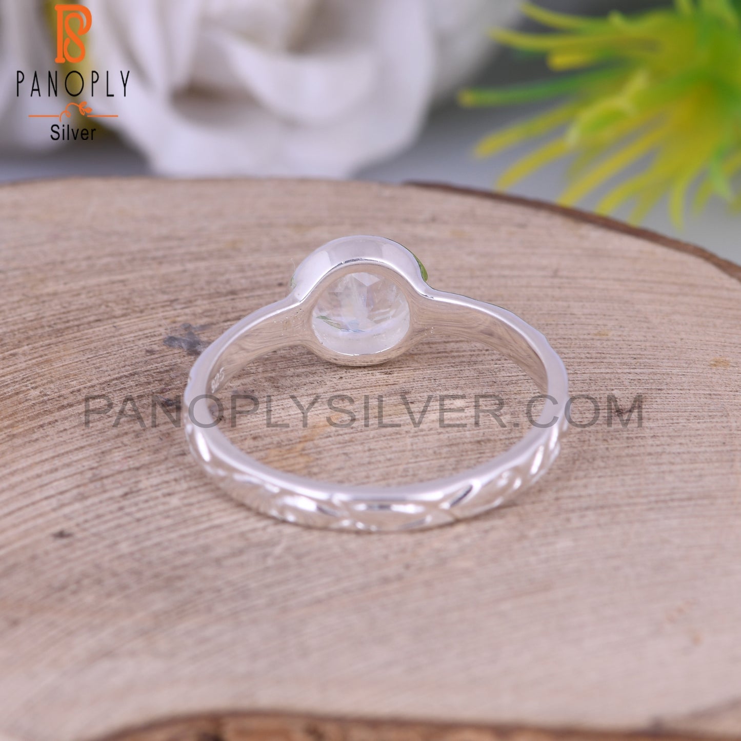 Rainbow Moonstone 925 Sterling Silver Ring For Women
