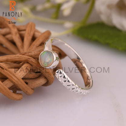 Aesthetic Ethiopian Opal 925 Sterling Silver Openable Ring