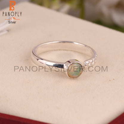 Aesthetic Ethiopian Opal 925 Sterling Silver Openable Ring
