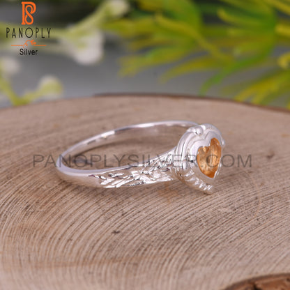 Citrine Heart S 925 Love Ring For GirlFriend