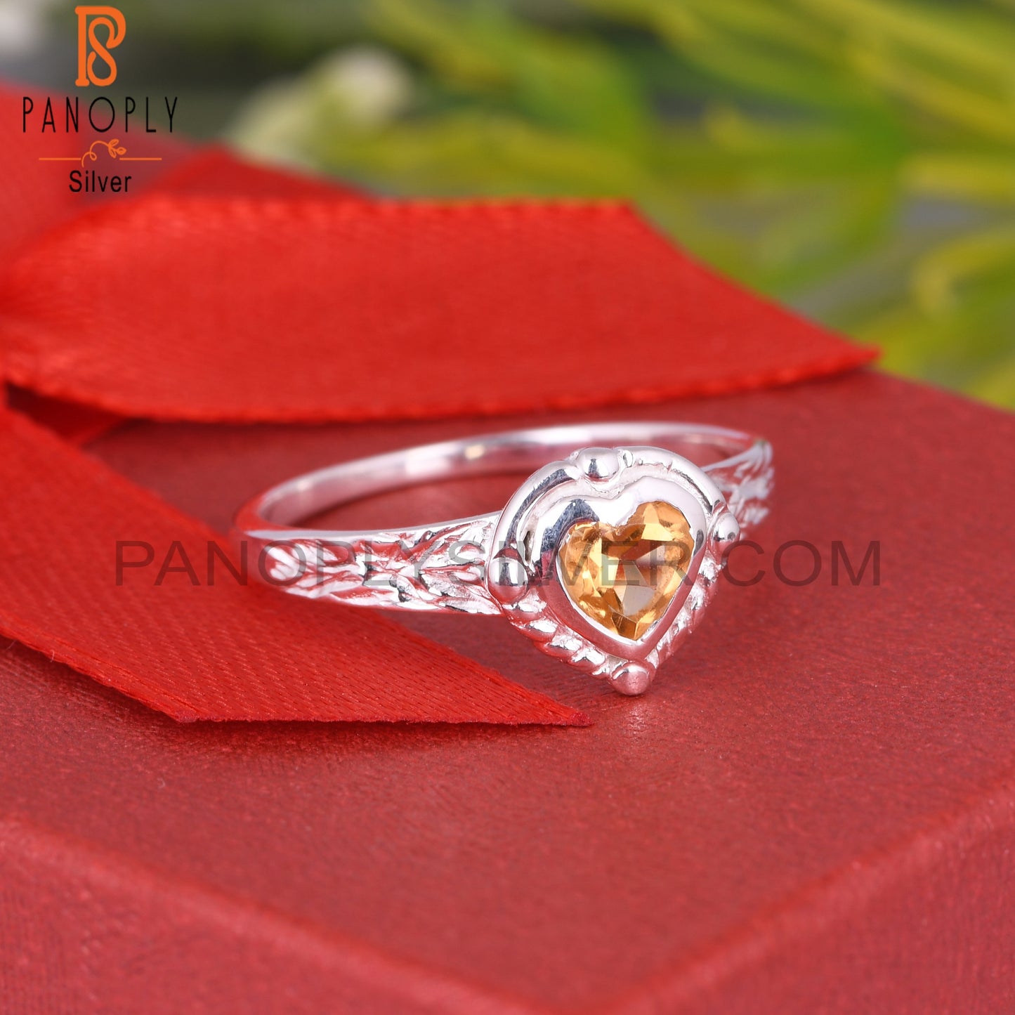 Citrine Heart S 925 Love Ring For GirlFriend