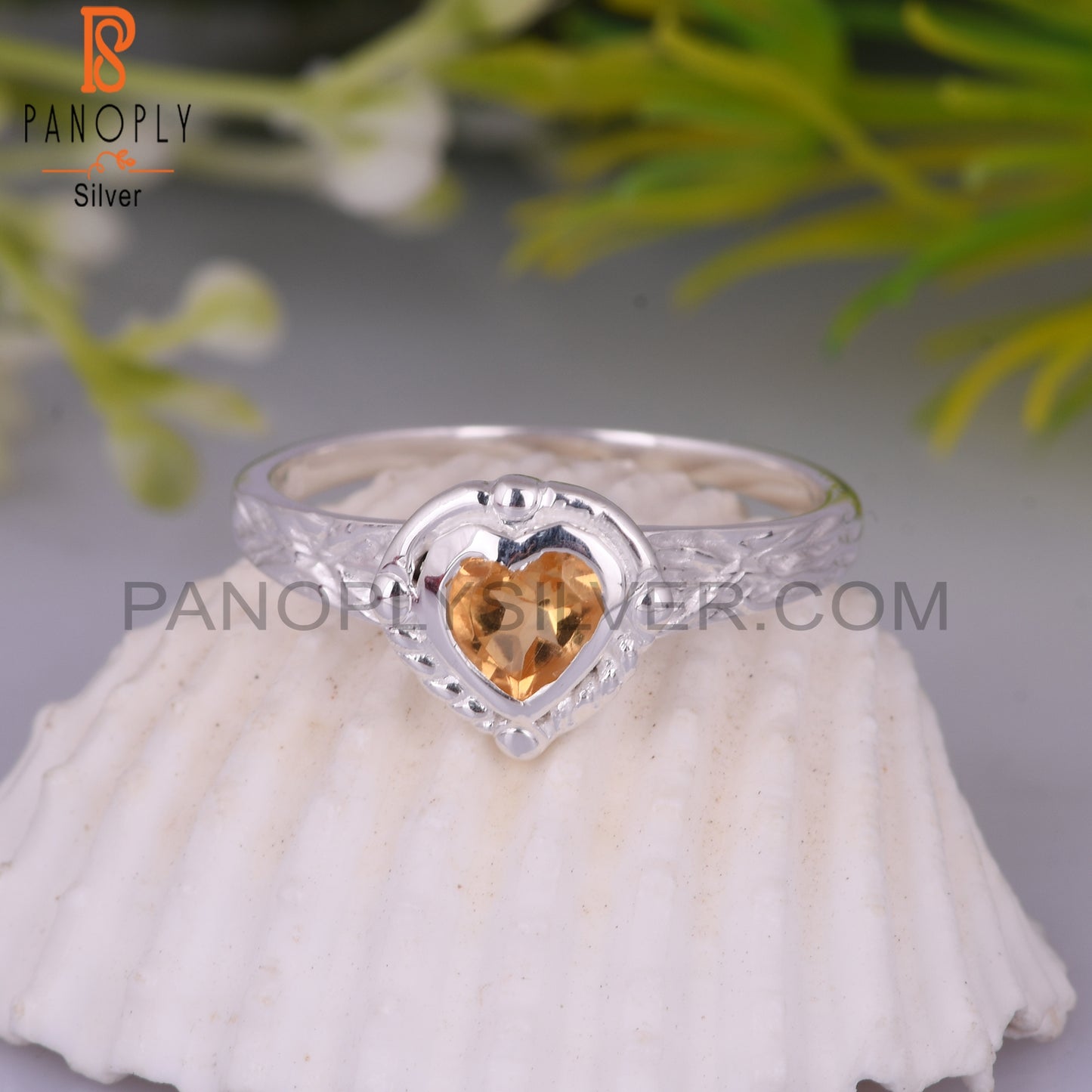 Citrine Heart S 925 Love Ring For GirlFriend