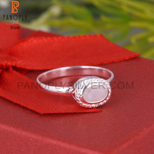 925 Sterling Silver Rainbow Moonstone Ring