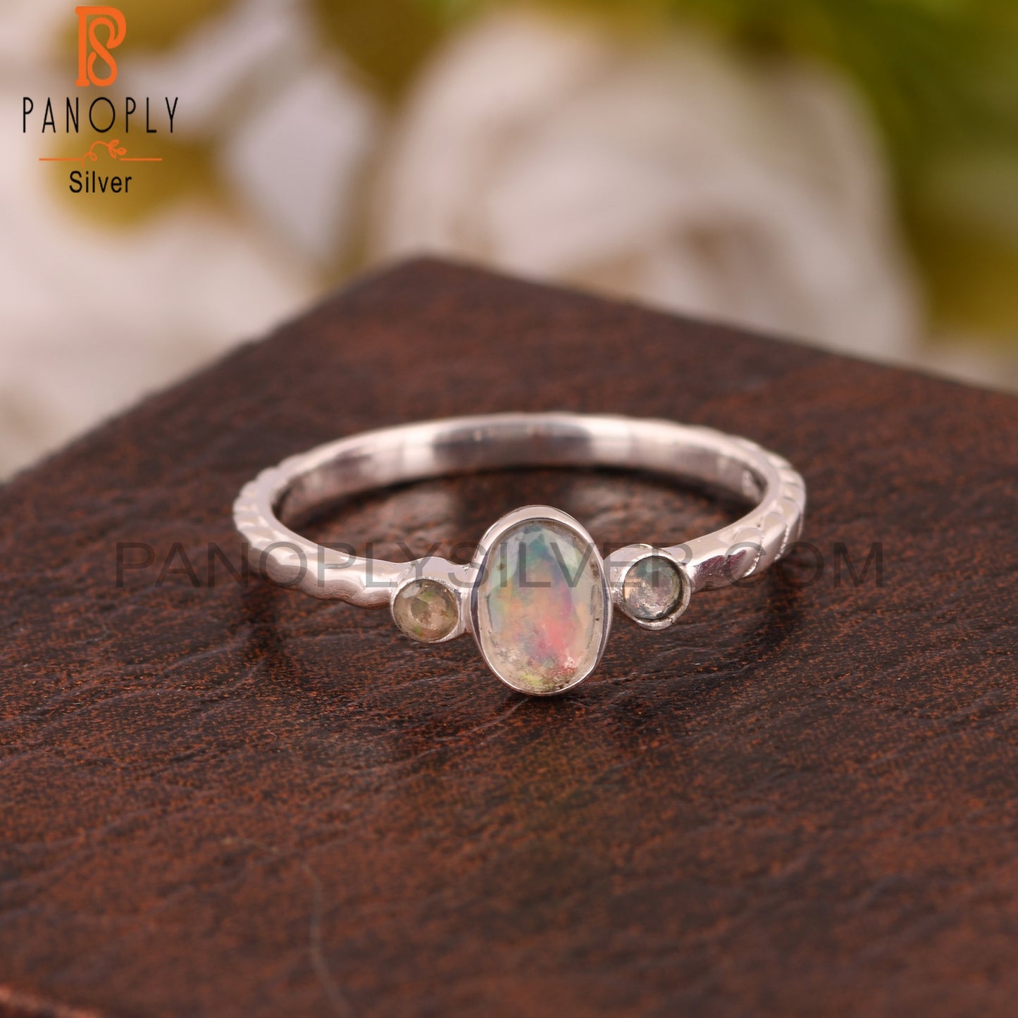 Ethiopian Opal 925 Sterling Silver Cute Dainty Ring