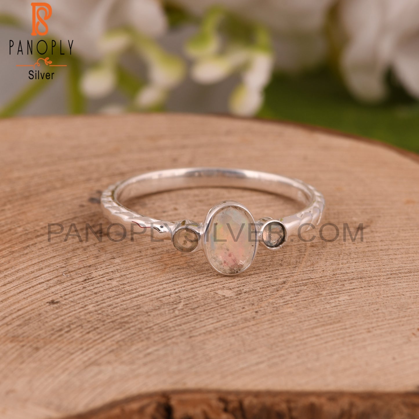Ethiopian Opal 925 Sterling Silver Cute Dainty Ring