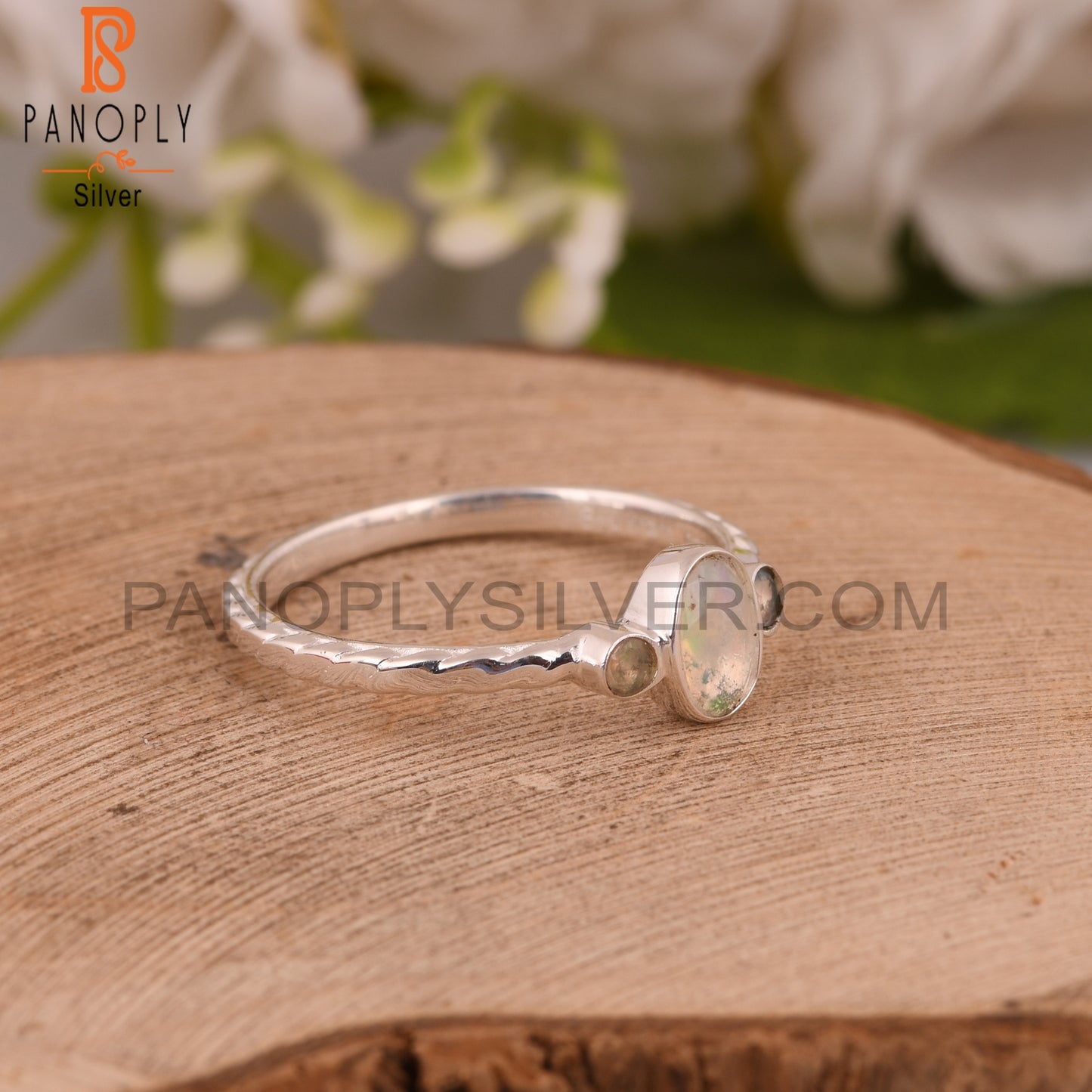 Ethiopian Opal 925 Sterling Silver Cute Dainty Ring