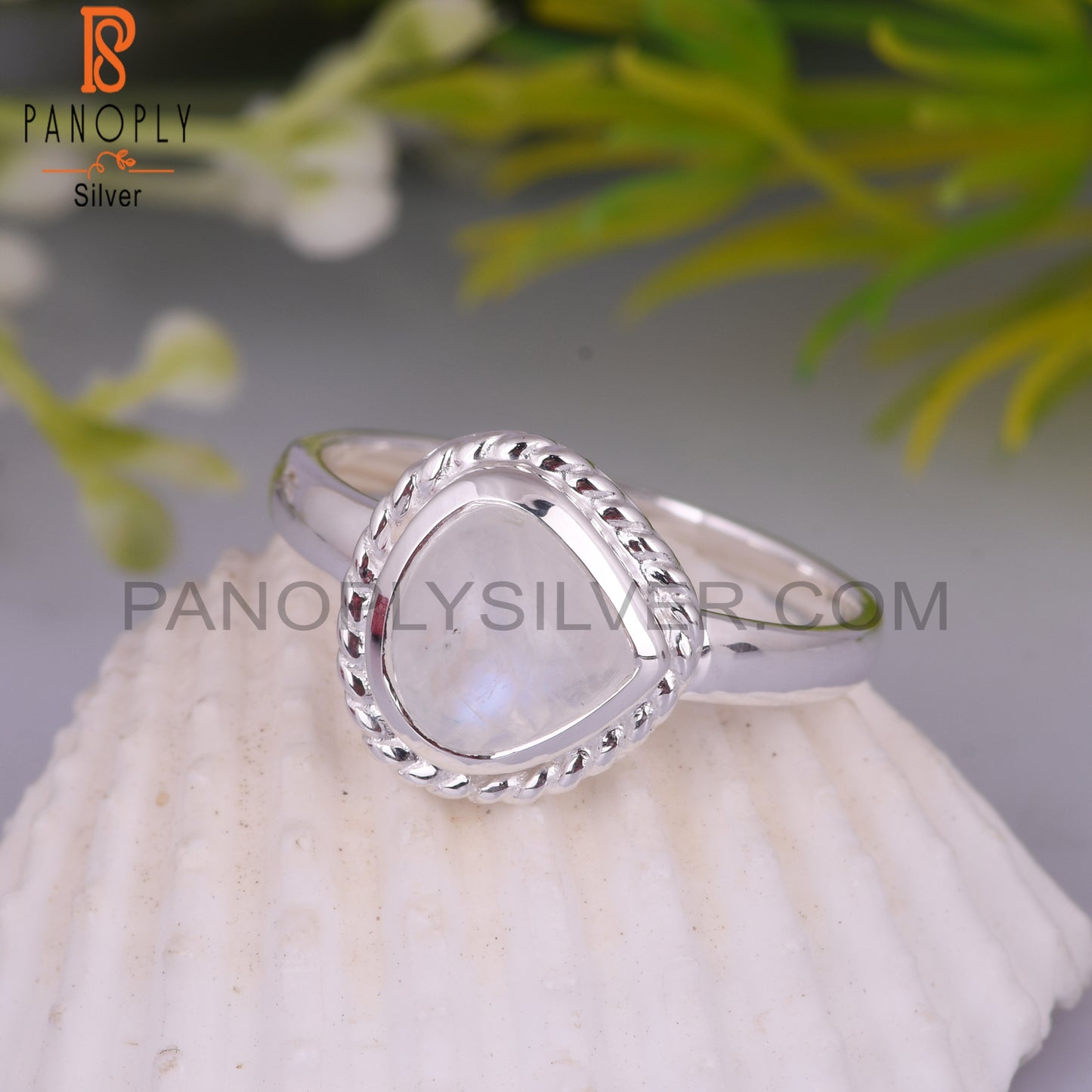 Rainbow Moonstone Heart 925 Ring For Enagagement