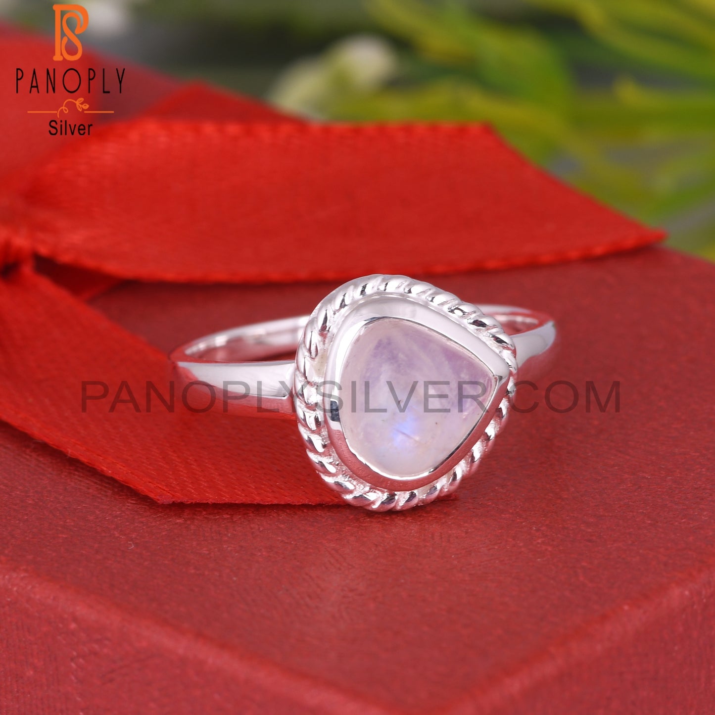 Rainbow Moonstone Heart 925 Ring For Enagagement