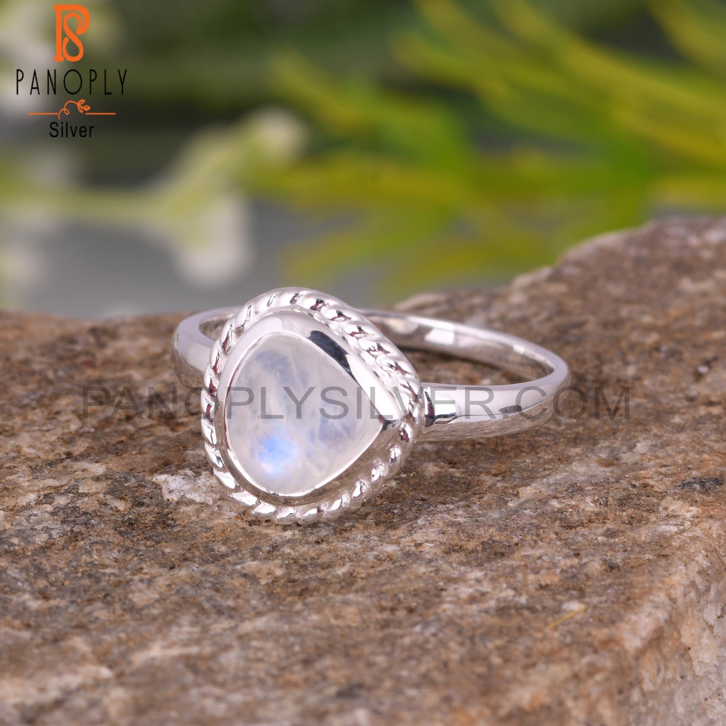 Rainbow Moonstone Heart 925 Ring For Enagagement
