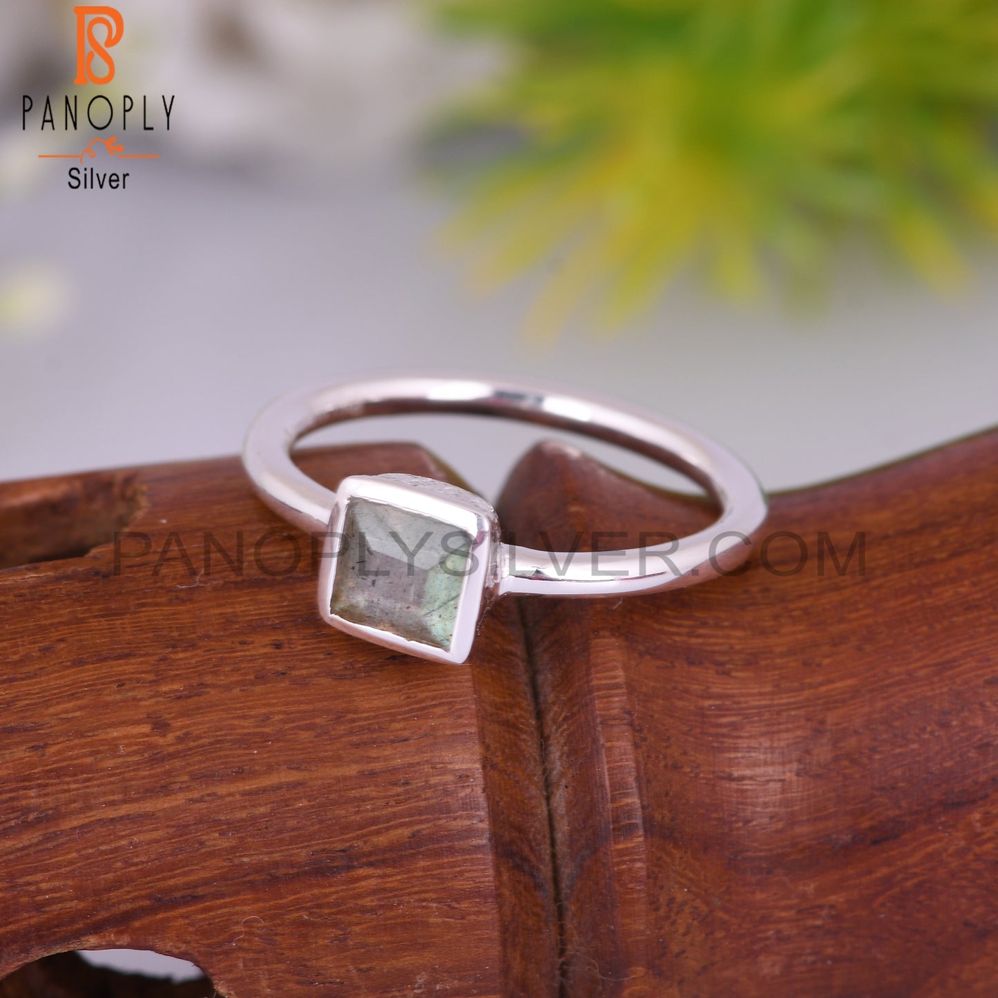 Labradorite 925 Sterling Silver Minimalist Ring