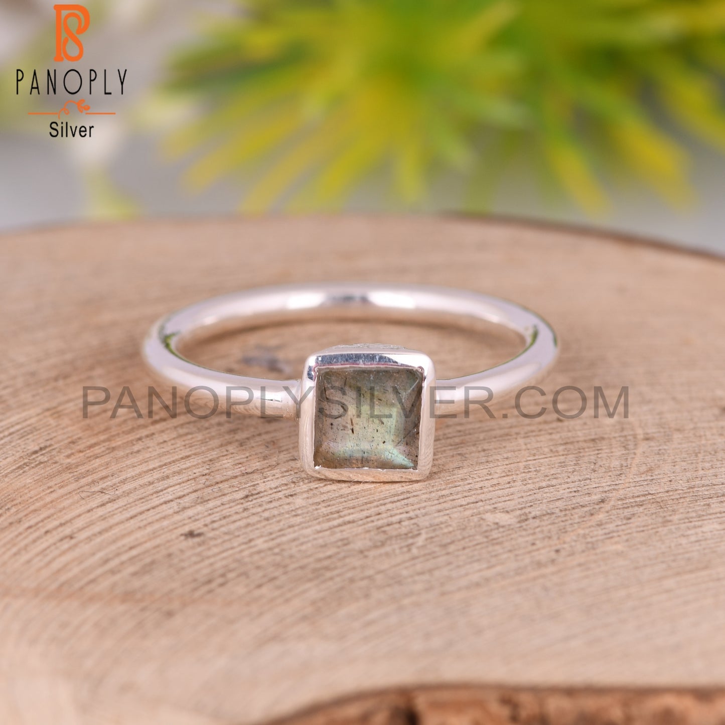 Labradorite 925 Sterling Silver Minimalist Ring