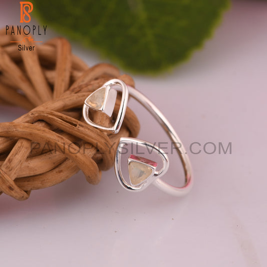 Ethiopian Opal Heart 925 Sterling Silver Ring