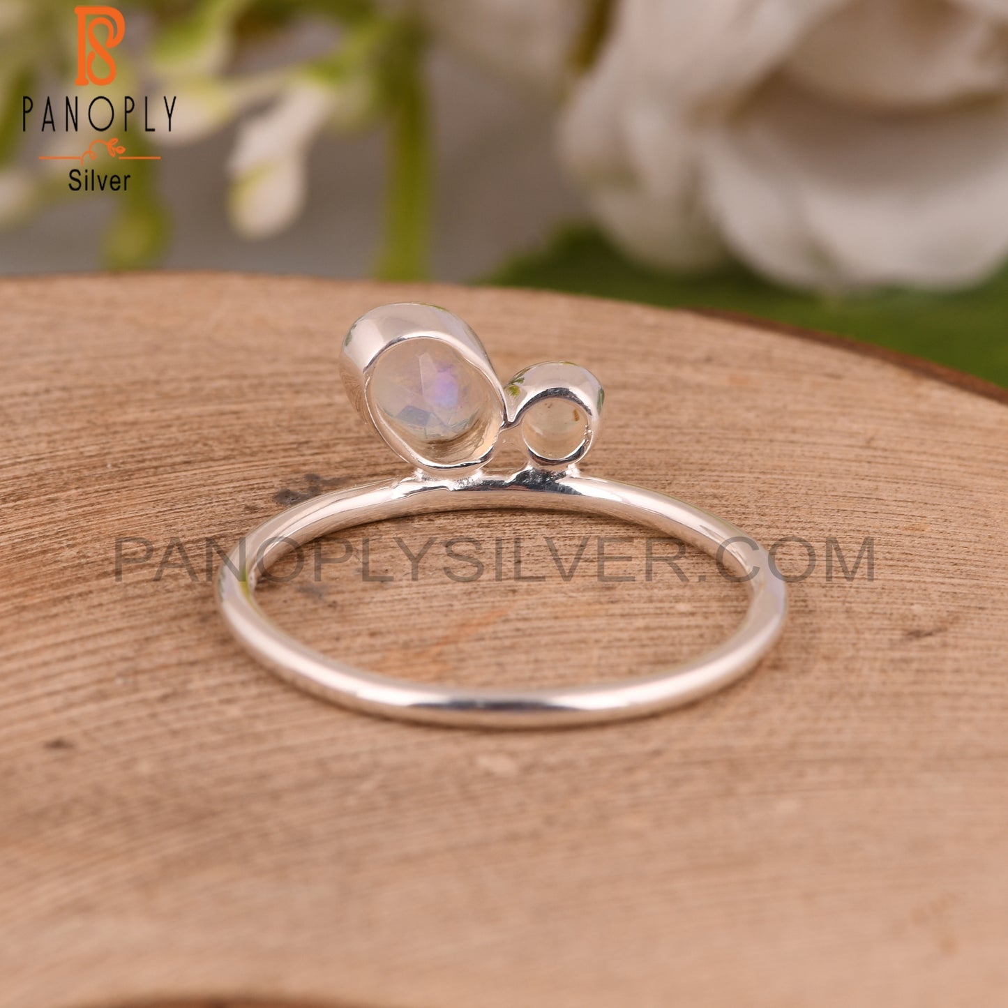 Two Stone Ethiopian Opal 925 Silver Ring