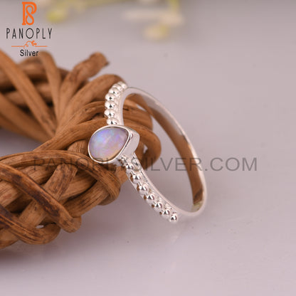Ethiopian Opal 925 Stamp Silver Ring
