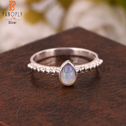 Ethiopian Opal 925 Stamp Silver Ring