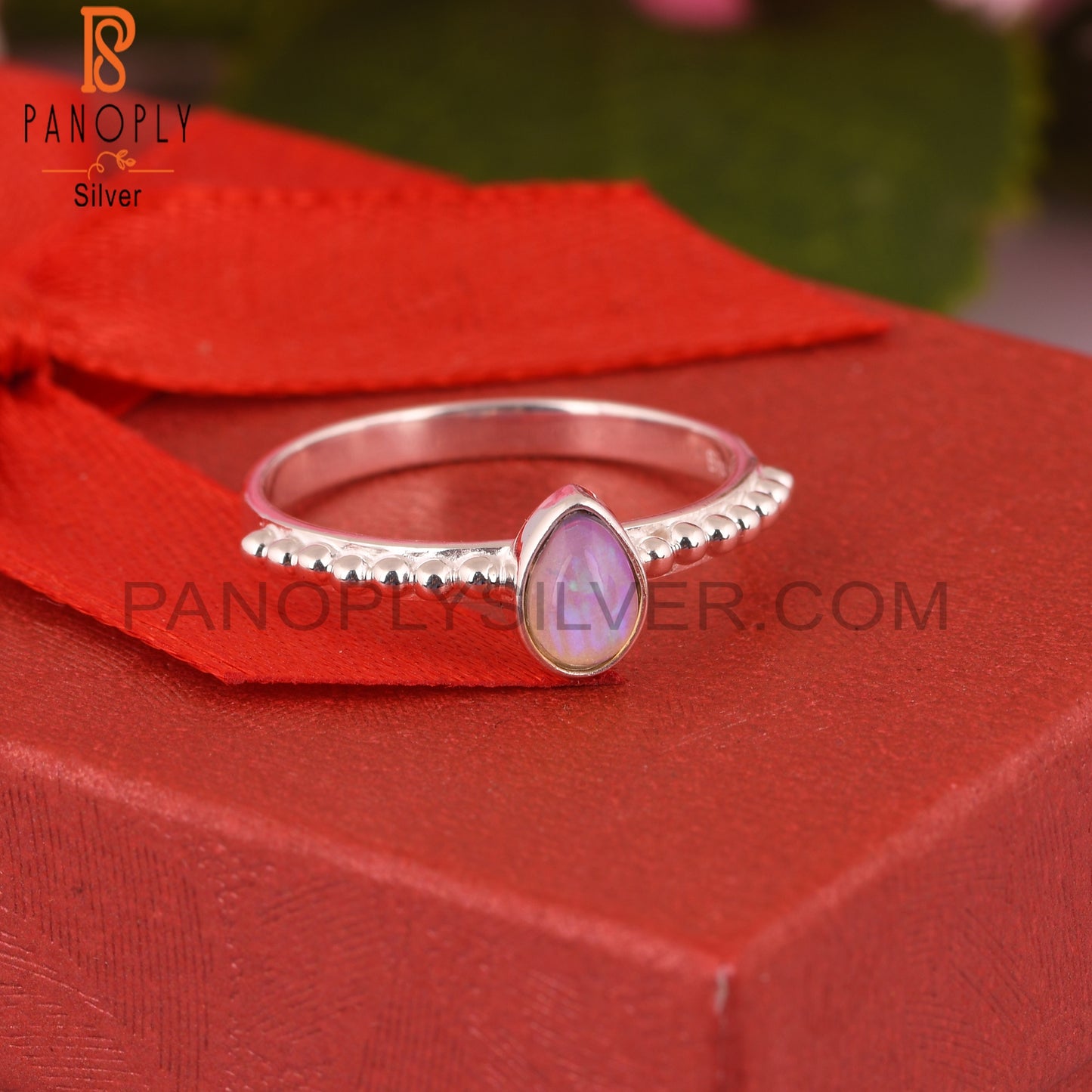 Ethiopian Opal 925 Stamp Silver Ring