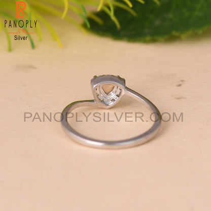 Ethiopian Opal & White Topaz 925 Silver Ring