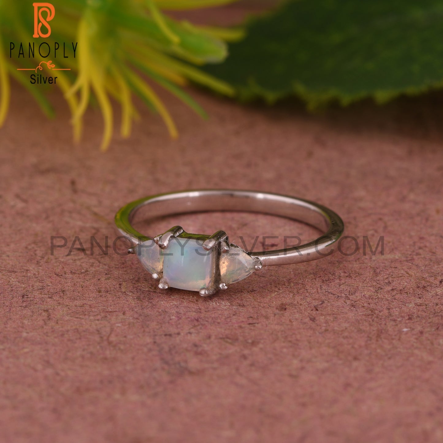 Ethiopian Opal 925 Sterling Silver Stackable Band Ring