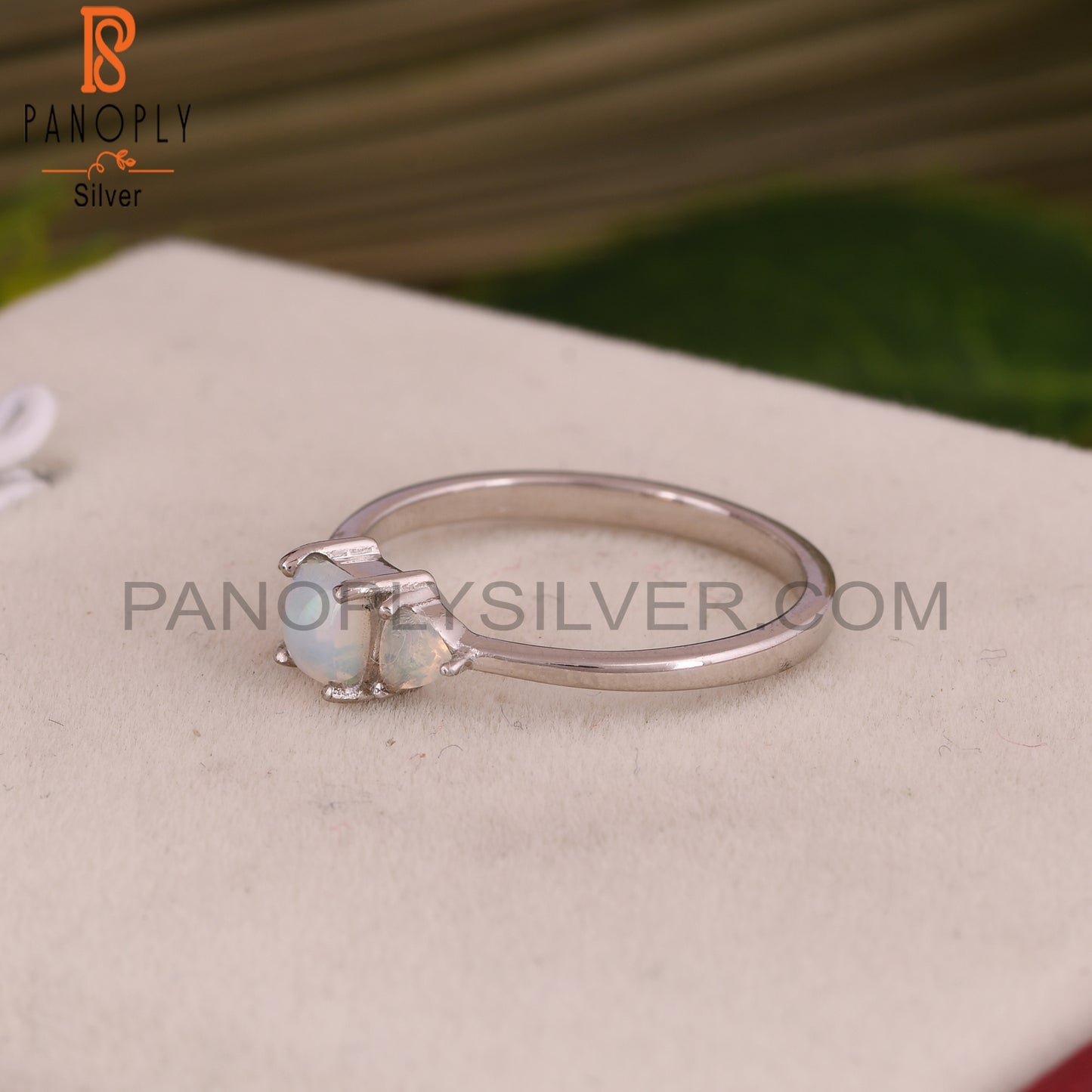 Ethiopian Opal 925 Sterling Silver Stackable Band Ring