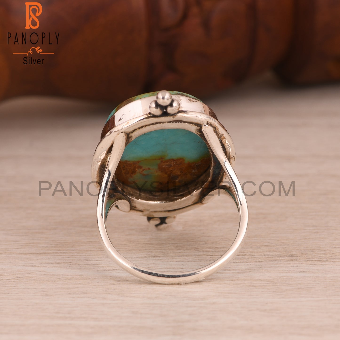 Kingman Turquoise Oval 925 Sterling Silver Ring For Girls
