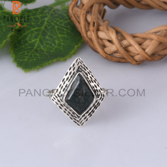 Moss Agate Kite Shape 925 Sterling Silver Ring