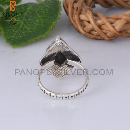 Moss Agate Kite Shape 925 Sterling Silver Ring