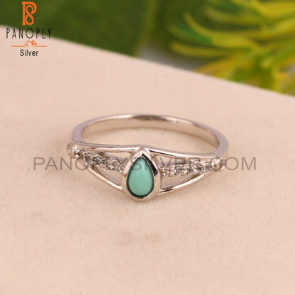 Arizona Turquoise Pear 925 Sterling Silver Ring