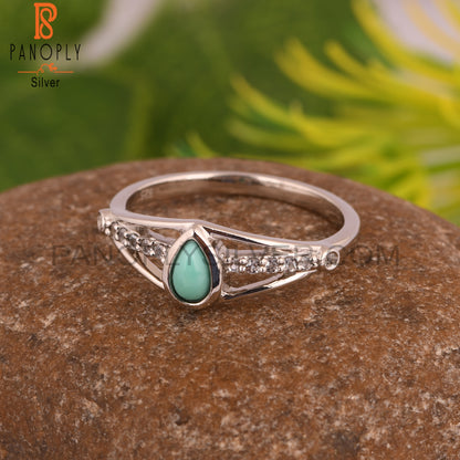 Arizona Turquoise Pear 925 Sterling Silver Ring