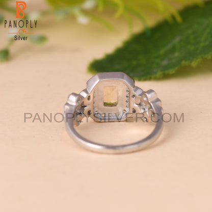 Citrine And White Topaz 925 Sterling Silver Ring