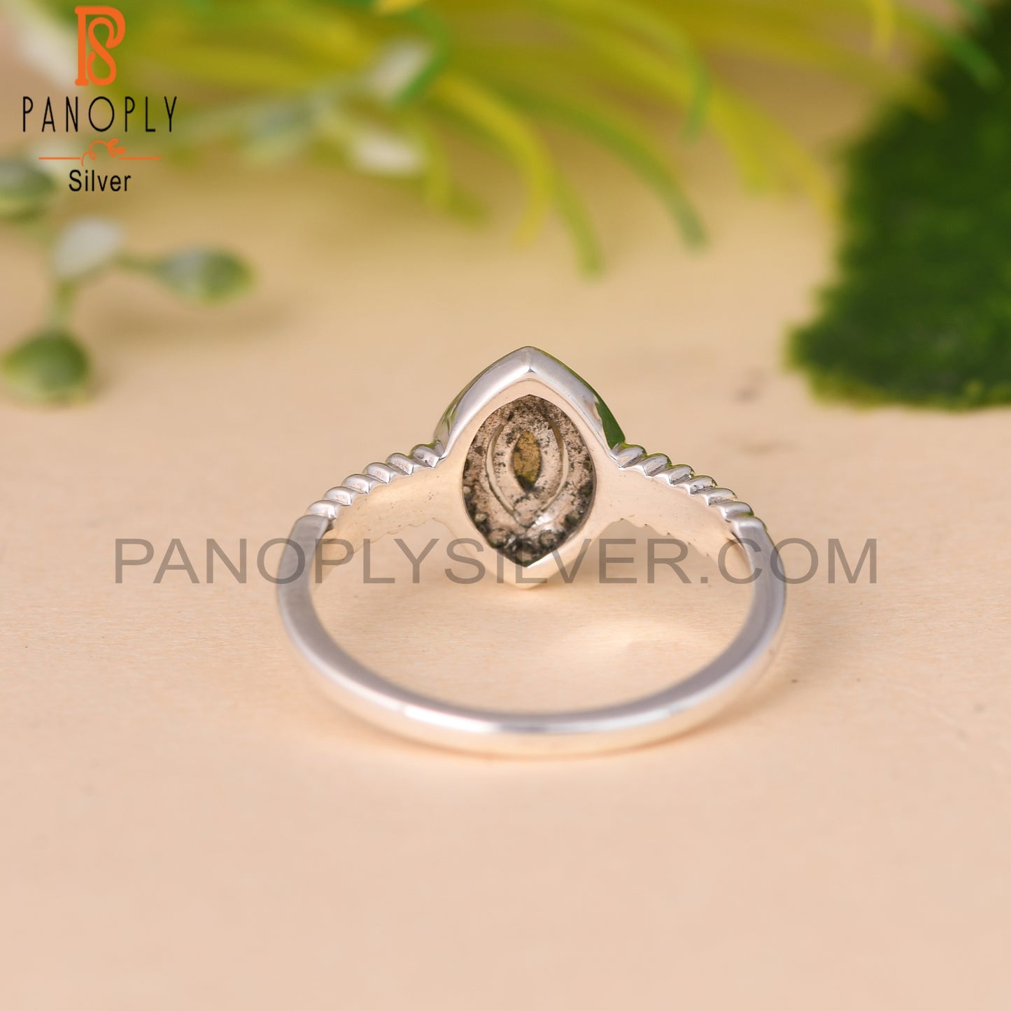 Citrine Cut & White Topaz Marquise 925 Silver Ring