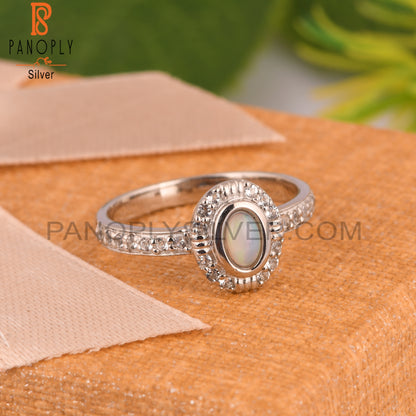 Ethiopian Opal Oval Shape 925 Sterling Silver Ring