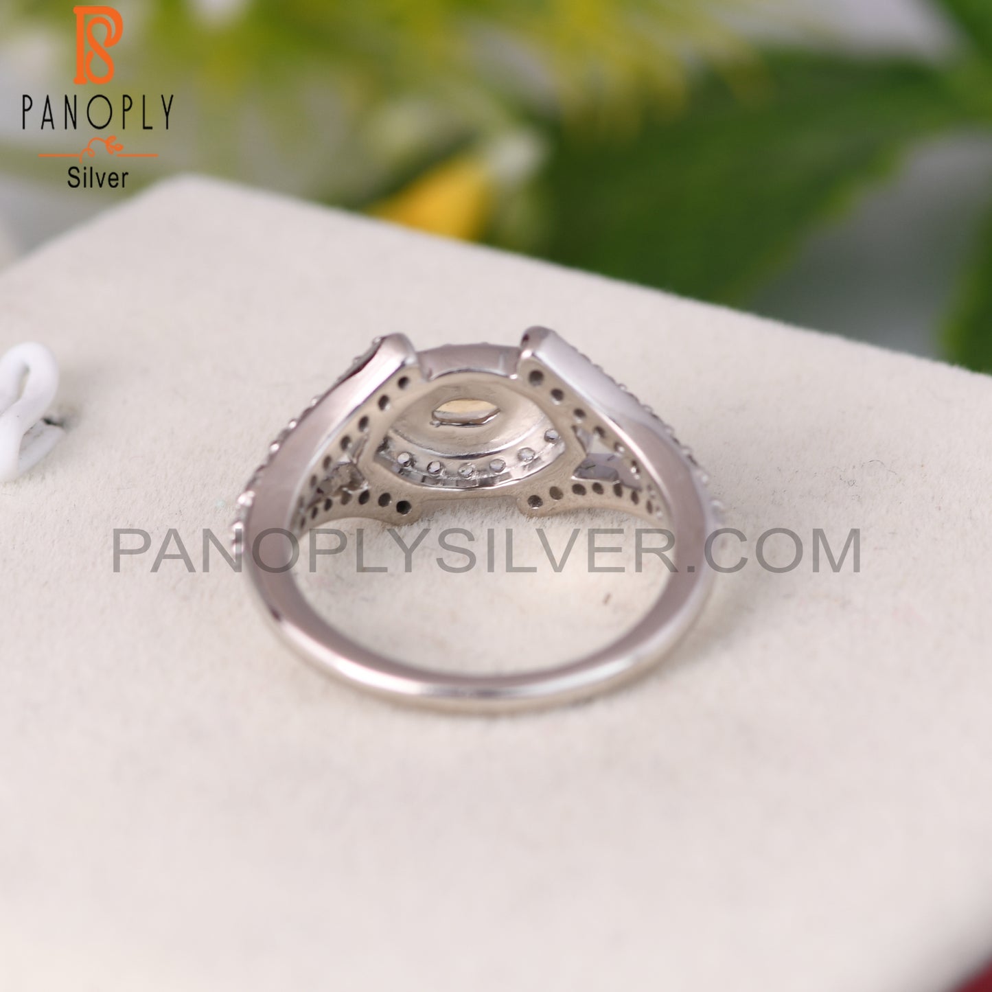White Topaz & Citrine 925 Sterling Silver Ring