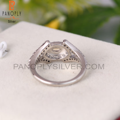 White Topaz & Citrine 925 Sterling Silver Ring