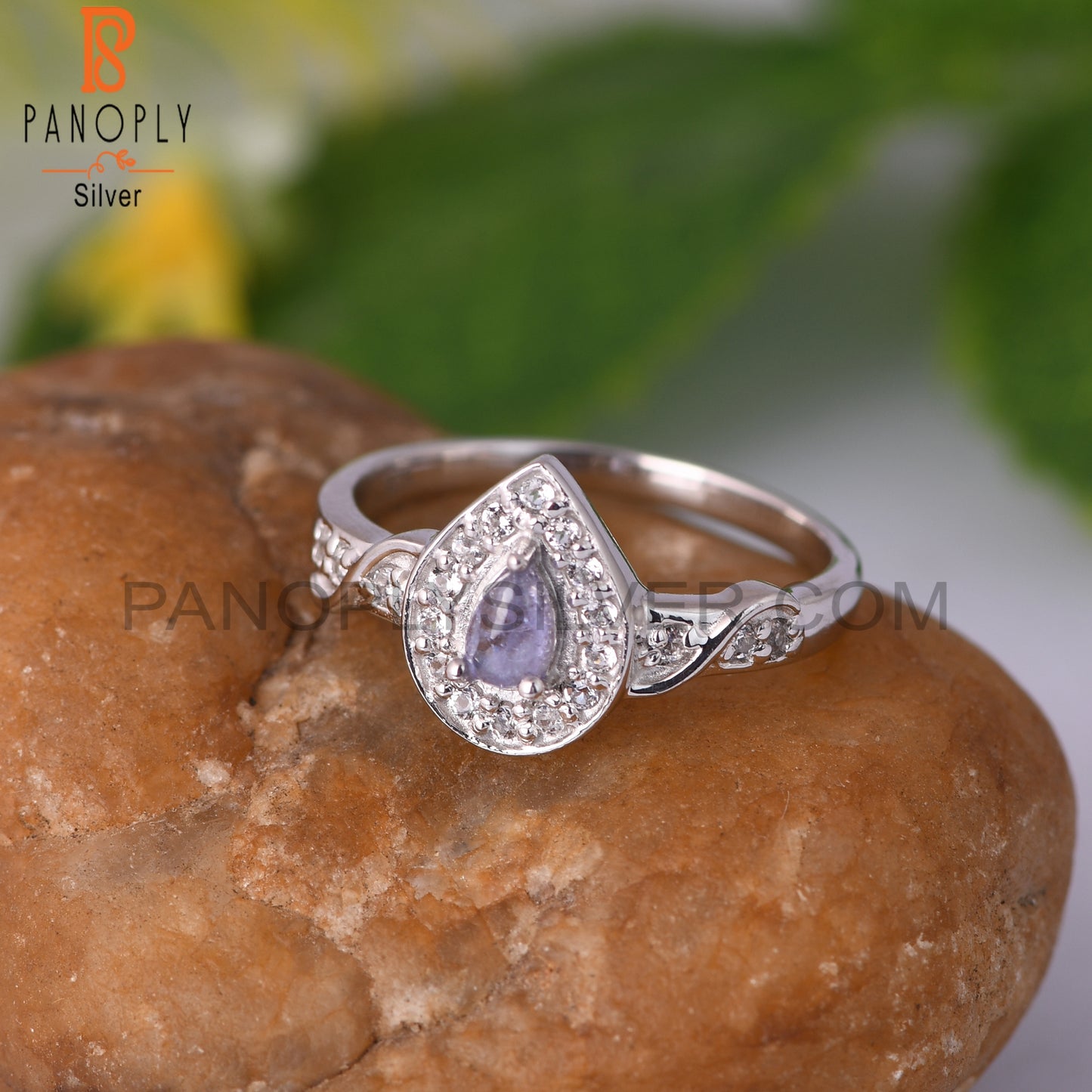 White Topaz & Tanzanite 925 Sterling Silver Ring