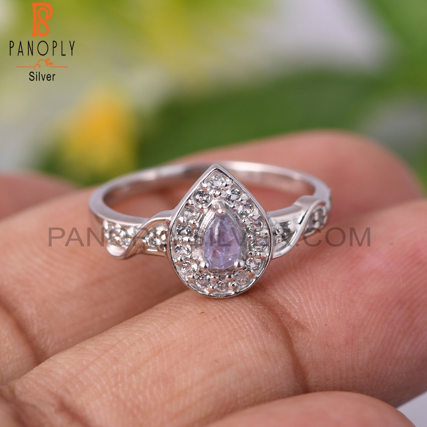 White Topaz & Tanzanite 925 Sterling Silver Ring