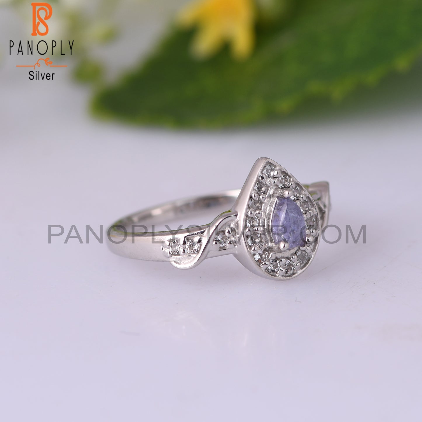 White Topaz & Tanzanite 925 Sterling Silver Ring