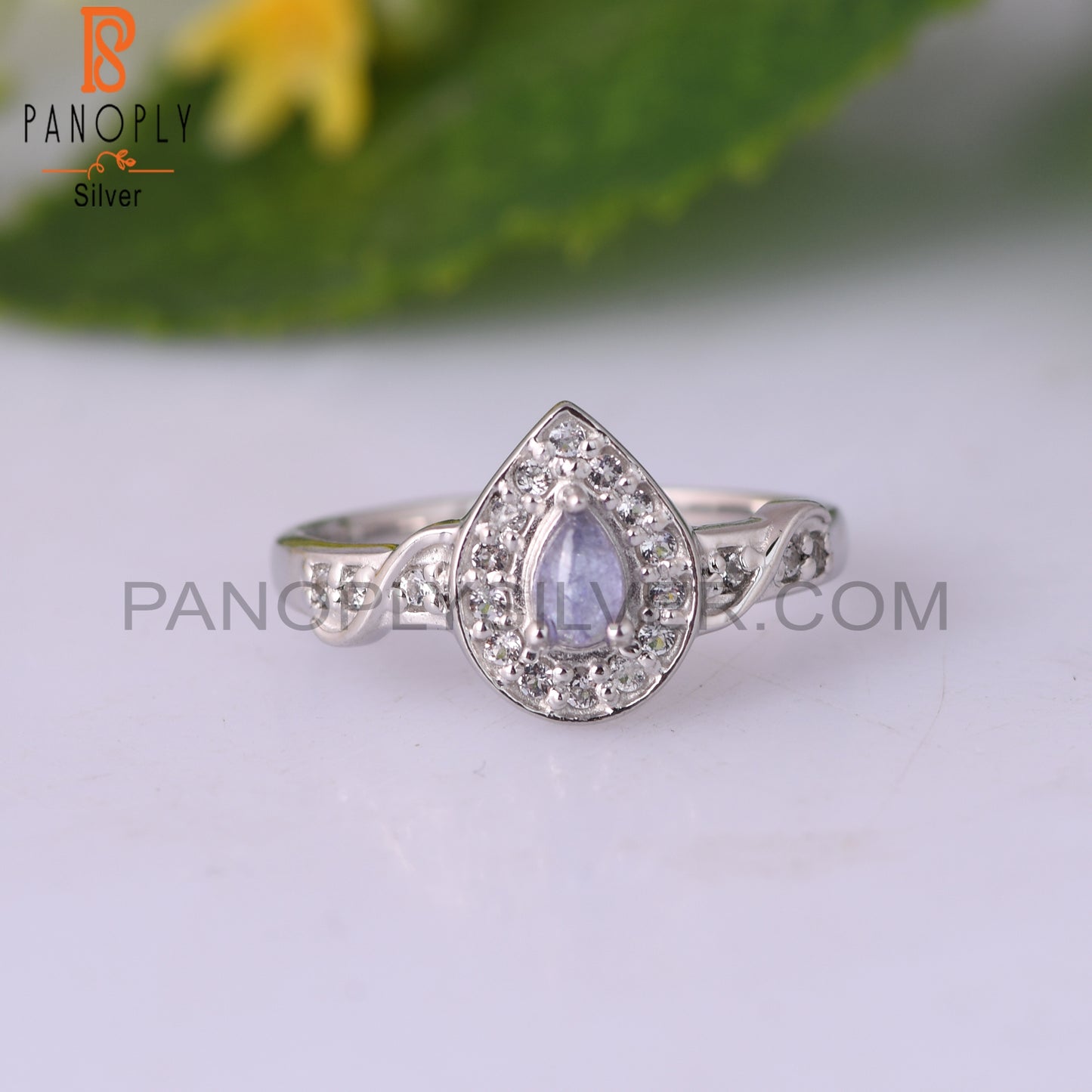 White Topaz & Tanzanite 925 Sterling Silver Ring