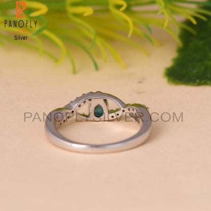 Arizona Turquoise & White Topaz S 925 Twist  Ring