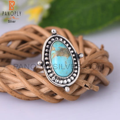 Kingsman Turquoise Oval Shape Sterling Silver Ring