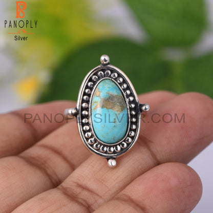 Kingsman Turquoise Oval Shape Sterling Silver Ring