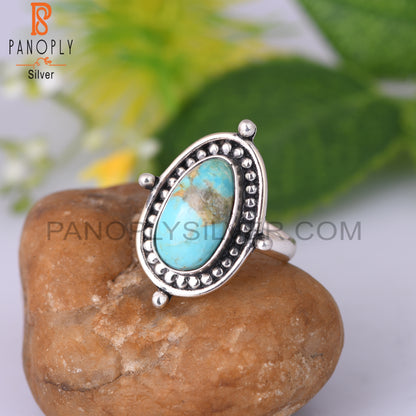 Kingsman Turquoise Oval Shape Sterling Silver Ring