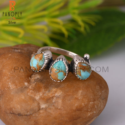 Kingman Turquoise Pear Sterling Silver Ring