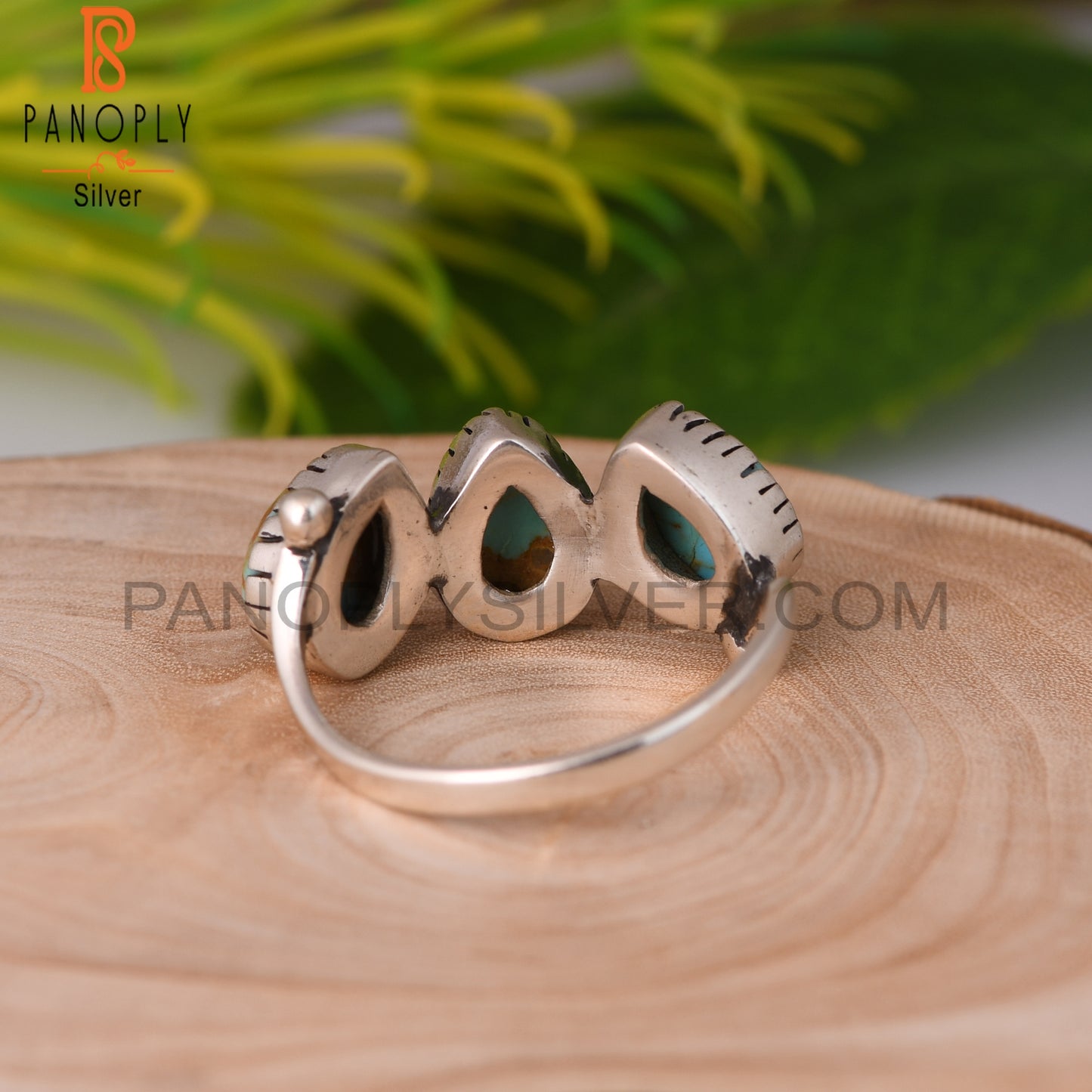 Kingman Turquoise Pear Sterling Silver Ring