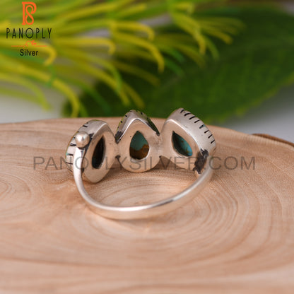 Kingman Turquoise Pear Sterling Silver Ring