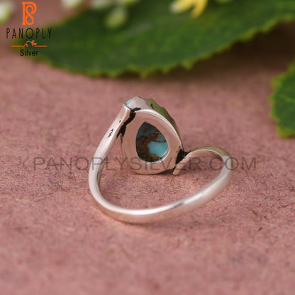 Kingman Turquoise Oval Shape Sterling Silver Ring