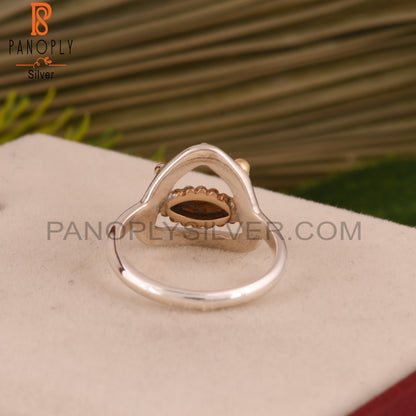 Triangle Ring 925 Sterling Silver With Small Brass Balls