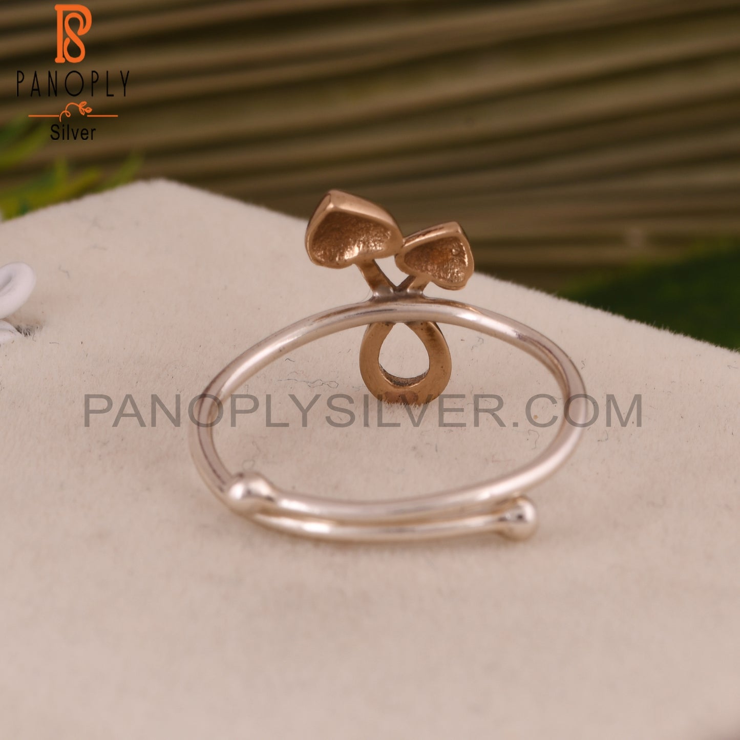 Double Heart 925 Sterling Silver Adjustable Ring